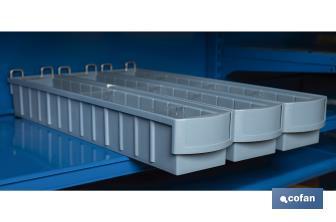 Gaveta de polipropileno azul | Dimensiones a elegir | Especiales para mostradores y estantes de servicio - Cofan