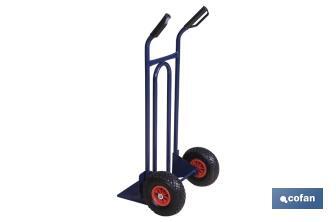 Sack truck with fixed noseplate and tyres | With pneumatic tyres | Size: 1,100 x 520 x 480mm - Cofan
