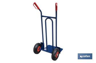 Sack truck with fixed noseplate and tyres | With pneumatic tyres | Size: 1,100 x 520 x 480mm - Cofan