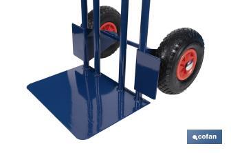 Sack truck with fixed noseplate and tyres | With pneumatic tyres | Size: 1,100 x 520 x 480mm - Cofan