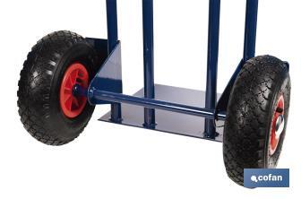 Sack truck with fixed noseplate and tyres | With pneumatic tyres | Size: 1,100 x 520 x 480mm - Cofan