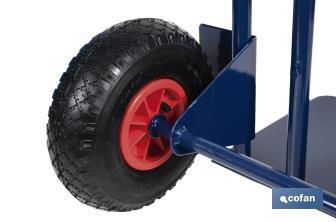 Sack truck with fixed noseplate and tyres | With pneumatic tyres | Size: 1,100 x 520 x 480mm - Cofan