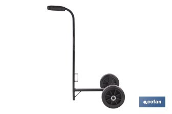 Carretilla portabidones con ruedas de caucho y mango acolchado | Ideal para talleres e industria | Adecuada para bidones de 30 litros - Cofan