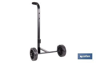 Carretilla portabidones con ruedas de caucho y mango acolchado | Ideal para talleres e industria | Adecuada para bidones de 30 litros - Cofan