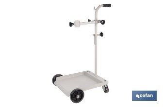 Carretilla portabidones | Ruedas de poliuretano con rodamientos y nylon | Mango acolchado | Ideal para talleres e industria | Adecuada para bidones de 60 litros - Cofan