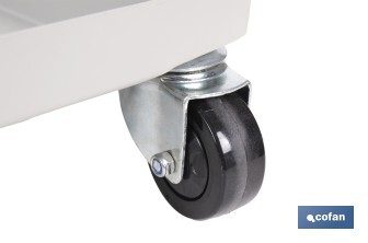 Carretilla portabidones | Ruedas de poliuretano con rodamientos y nylon | Mango acolchado | Ideal para talleres e industria | Adecuada para bidones de 60 litros - Cofan
