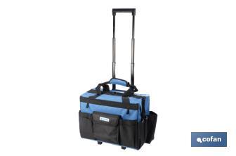 Tool bag on sturdy wheels with multiple pockets | Size: 45 x 24 x 42cm - Cofan