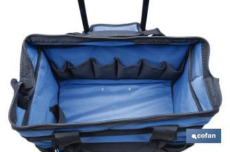 Trolley portaherramientas con múltiples bolsillos y ruedas resistentes | Medidas: 45 x 24 x 42 cm - Cofan