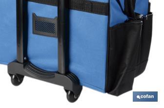 Tool bag on sturdy wheels with multiple pockets | Size: 45 x 24 x 42cm - Cofan