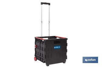 Trolley plegable con asa telescópica | Material: PP | Mango ergonómico | Carga máxima: 25 kg | Compacto y fácil de montar - Cofan
