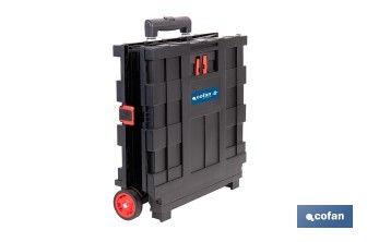 Trolley plegable con asa telescópica | Material: PP | Mango ergonómico | Carga máxima: 25 kg | Compacto y fácil de montar - Cofan