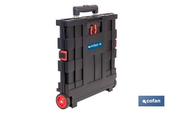 Trolley plegable con asa telescópica | Material: PP | Mango ergonómico | Carga máxima: 25 kg | Compacto y fácil de montar - Cofan