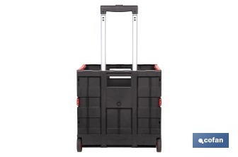 Trolley plegable con asa telescópica | Material: PP | Mango ergonómico | Carga máxima: 25 kg | Compacto y fácil de montar - Cofan