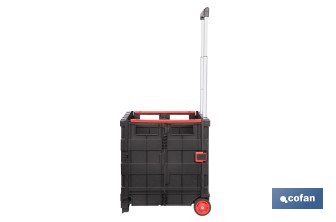 Trolley plegable con asa telescópica | Material: PP | Mango ergonómico | Carga máxima: 25 kg | Compacto y fácil de montar - Cofan