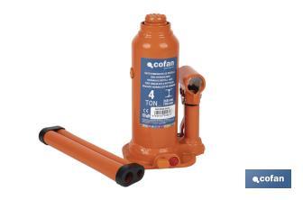 Hydraulic bottle jack | Maximum capacity of 4, 12 and 20 tonnes | High-quality and resistant steel - Cofan