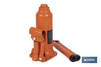 Hydraulic bottle jack | Maximum capacity of 4, 12 and 20 tonnes | High-quality and resistant steel - Cofan