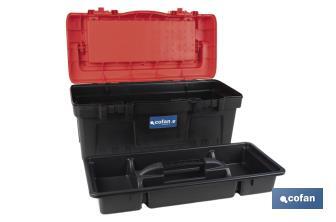 Tool box with organisers, reinforcements and ABS latches | Dimensions: 59.5 x 28.8 x 30.8cm - Cofan