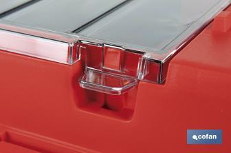 Tool box with organisers, reinforcements and ABS latches | Dimensions: 59.5 x 28.8 x 30.8cm - Cofan