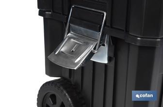 Compact tool box trolley with 2 drawers | Double handle and wheels | Size: 45 x 36 x 64cm - Cofan