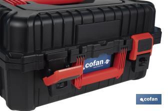 Carrying case with ABS latches, 2 handles and padded foam | Size: 44.5 x 36 x 21.6cm - Cofan