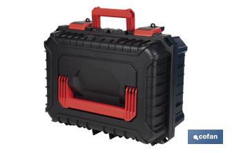 Carrying case with ABS latches, 2 handles and padded foam | Size: 44.5 x 36 x 21.6cm - Cofan