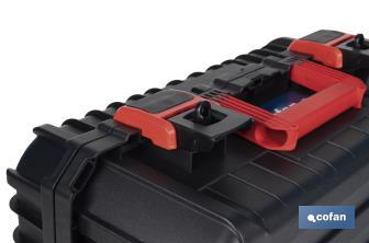 Carrying case with ABS latches, 2 handles and padded foam | Size: 44.5 x 36 x 21.6cm - Cofan
