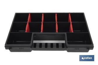 Estojo organizador de ferramentas com compartimentos para peças pequenas | Disponível em três tamanhos diferentes - Cofan
