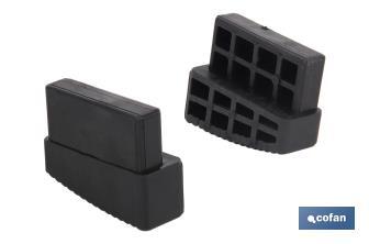 Kit de 2 Tacos de PVC para escaleras reforzadas soldadas cofan | Con medidas de 60 X 20 mm | Fabricadas en PVC resistente - Cofan