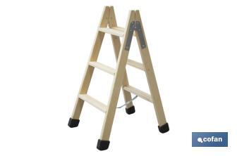 Escaleras de Madera Dobles de Alta Resistencia | Diferentes tamaños y alturas | Seguridad garantizada - Cofan