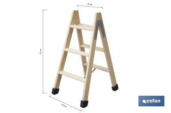 Escaleras de Madera Dobles de Alta Resistencia | Diferentes tamaños y alturas | Seguridad garantizada - Cofan