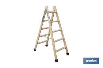 Escaleras de Madera Dobles de Alta Resistencia | Diferentes tamaños y alturas | Seguridad garantizada - Cofan