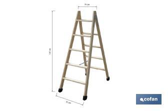 Escaleras de Madera Dobles de Alta Resistencia | Diferentes tamaños y alturas | Seguridad garantizada - Cofan