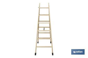 Escaleras de Madera Dobles de Alta Resistencia | Diferentes tamaños y alturas | Seguridad garantizada - Cofan
