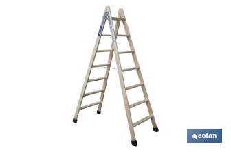 Escaleras de Madera Dobles de Alta Resistencia | Diferentes tamaños y alturas | Seguridad garantizada - Cofan