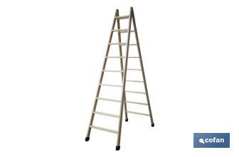 Escaleras de Madera Dobles de Alta Resistencia | Diferentes tamaños y alturas | Seguridad garantizada - Cofan