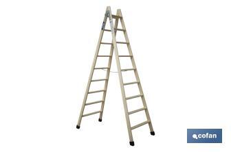 Escaleras de Madera Dobles de Alta Resistencia | Diferentes tamaños y alturas | Seguridad garantizada - Cofan