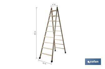Escaleras de Madera Dobles de Alta Resistencia | Diferentes tamaños y alturas | Seguridad garantizada - Cofan