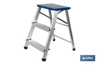 3-Step folding step stool | Material: aluminium | Maximum load: 150 kilos - Cofan
