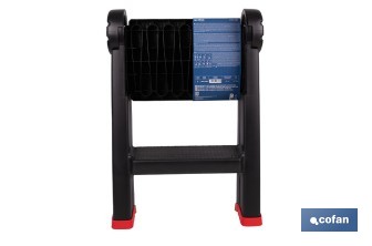 Escalera plegable de 2 peldaños | Superficie antideslizante | Compacta y segura | Carga de hasta 150 kg | Material: PP - Cofan