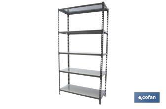 Steel shelving unit | Anthracite | Available with 5 tiers | Galvanised steel | Size: 1,800 X 900 X 400MM - Cofan