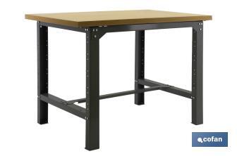 Mesa de trabajo de acero | Resistente y versátil | Color antracita | Disponible en diferentes medidas - Cofan