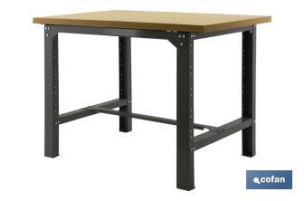 Mesa de trabajo de aço | Resistente e versátil | Cor antracite | Disponível em diferentes medidas - Cofan