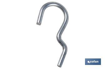 Set of 10 single pegboard hooks | Suitable for perforate tool panels | Available in various sizes | Material: Zinc-plated steel - Cofan