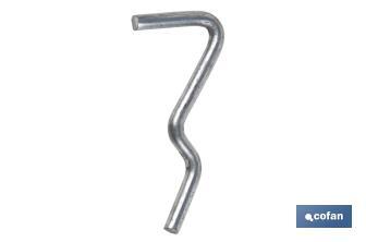 Set of 10 single pegboard hooks | Suitable for perforate tool panels | Available in various sizes | Material: Zinc-plated steel - Cofan