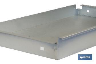 Cajón de acero galvanizado | Adecuado para bancos de trabajo | Incluye guías telescópicas | Medidas: 11 x 107,5 x 59 cm - Cofan