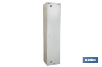 Cleaning cupboard | Multipurpose storage closet with 1 door and 4 shelves | Material: steel | Sizes: 180 x 40 x 40cm - Cofan