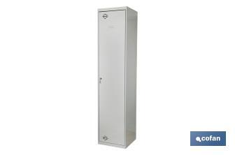 Cleaning cupboard | Multipurpose storage closet with 1 door and 4 shelves | Material: steel | Sizes: 180 x 40 x 40cm - Cofan