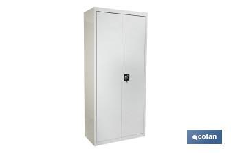 Armário multiuso | Acessório com 2 porta e 4 prateleiras | Material: aço | Medidas: 180 x 80 x 40 cm - Cofan