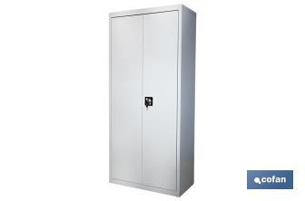 Armadio multiuso | Mobile con 2 porte e 4 ripiani | Materiale: acciaio | Dimensioni: 180 x 80 x 40 cm - Cofan