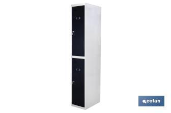 Initial 2-door locker | Steel | Colour: grey | Size: 180 x 30 x 50cm - Cofan